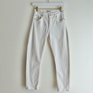 Agolde Toni Mid Rise Straight Jeans White Size 25 Women's Ankle Cropped Length.